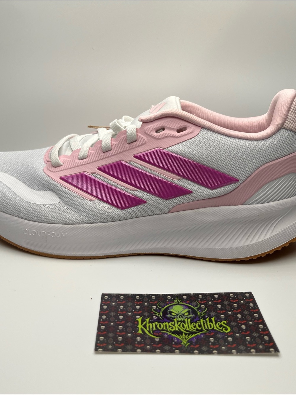 adidas Runfalcon 5 J Gray/Pink/Purple Mesh Low Top Lace-Up Sneaker size 5.5